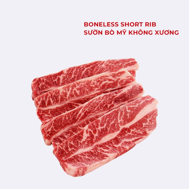 BONELESS SHORT RIB - Sườn bò Mỹ không xương 